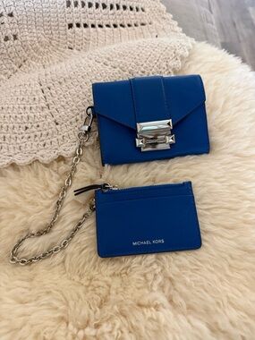 Michael Kors Whitney chain Leather Card Case & Wallet Set